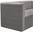 Meridian Furniture Quincy Grey Velvet Modular Armless Chair