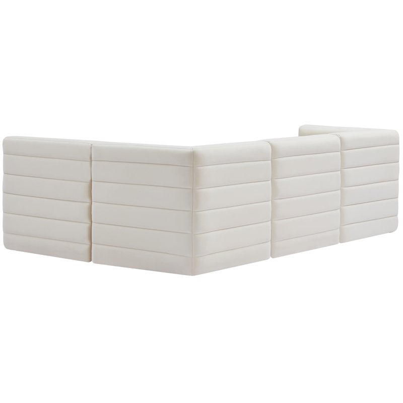 Meridian Furniture Quincy Cream Velvet Modular Sectional