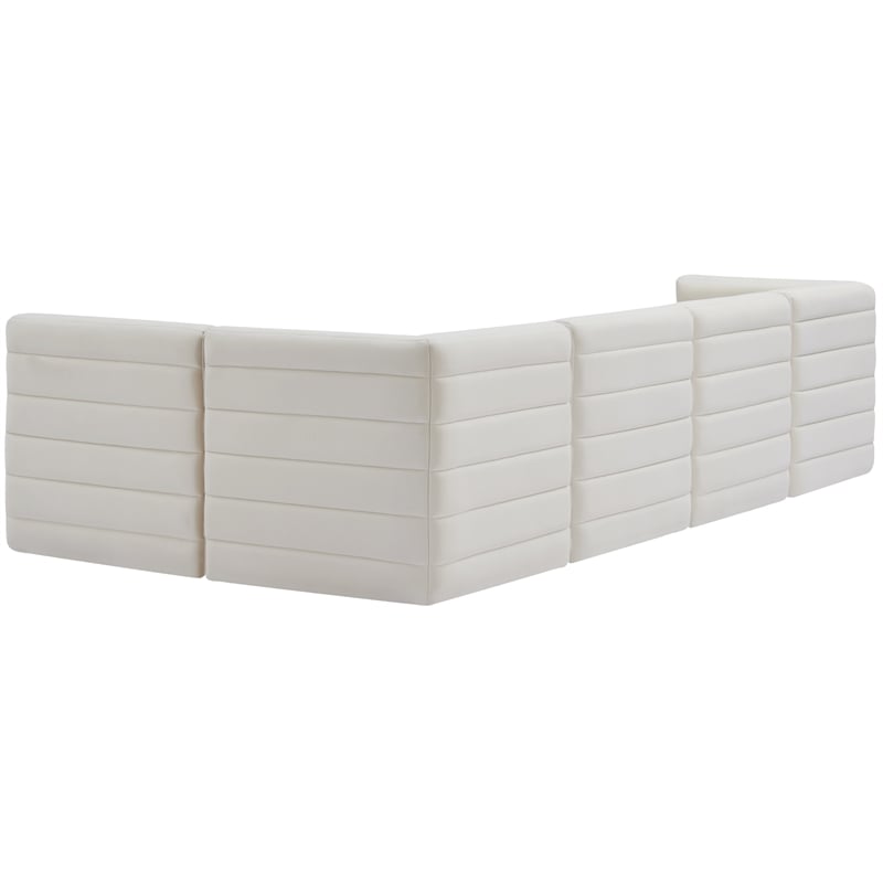 Meridian Furniture Quincy Cream Velvet Modular Sectional