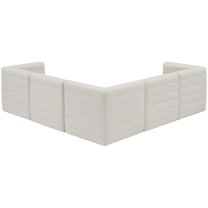 Meridian Furniture Quincy Cream Velvet Modular Sectional