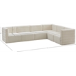 Meridian Furniture Quincy Cream Velvet Modular Sectional