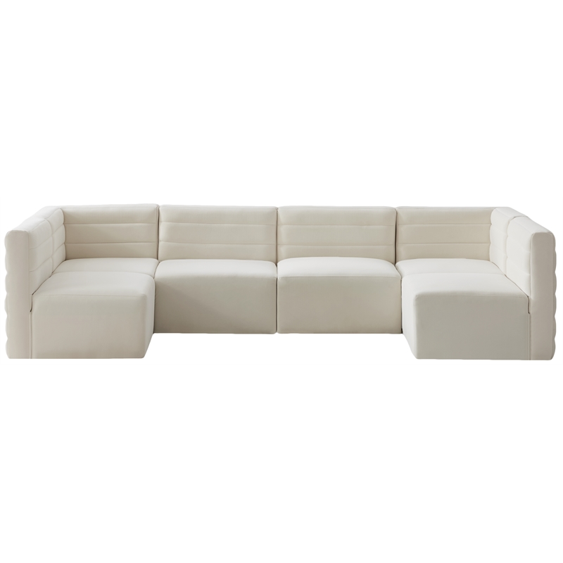 Meridian Furniture Quincy Cream Velvet Modular Sectional