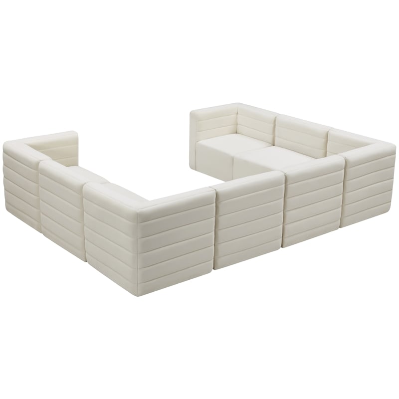 Meridian Furniture Quincy Cream Velvet Modular Sectional