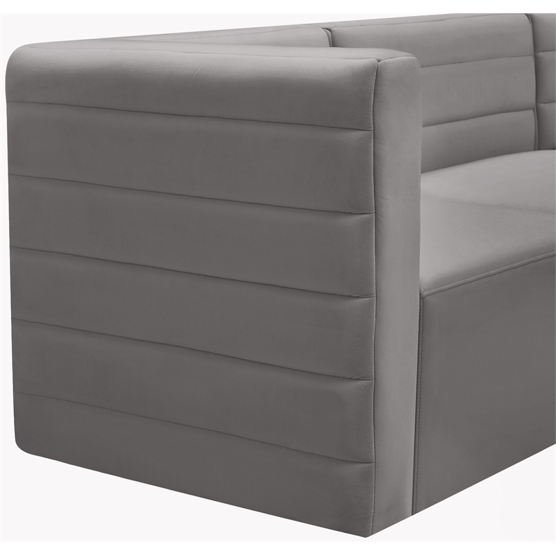Meridian Furniture Quincy Grey Velvet Modular Corner Chair