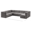Meridian Furniture Quincy Grey Velvet Modular Sectional