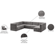 Meridian Furniture Quincy Grey Velvet Modular Sectional