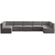 Meridian Furniture Quincy Grey Velvet Modular Sectional