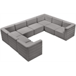 Meridian Furniture Quincy Grey Velvet Modular Sectional