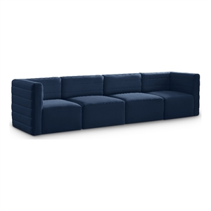Meridian Furniture Quincy Navy Velvet Modular Sofa