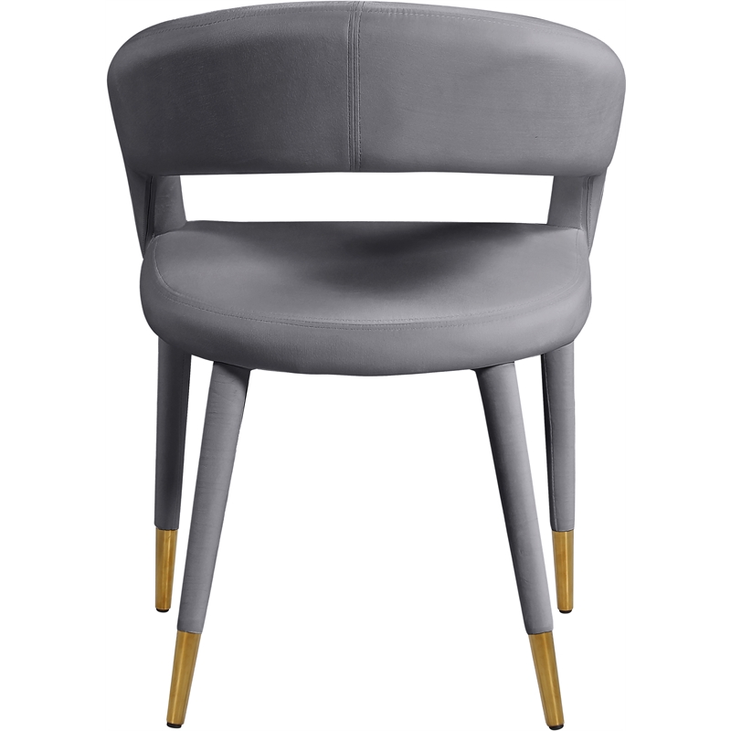 Meridian Furniture Destiny Grey Velvet Dining Chair
