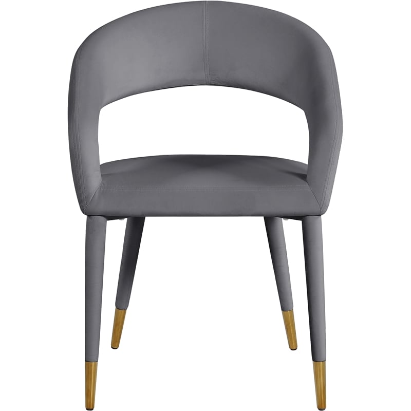 Meridian Furniture Destiny Grey Velvet Dining Chair