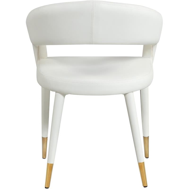 Meridian Furniture Destiny Off White Cream Vegan Leather Dining Chair