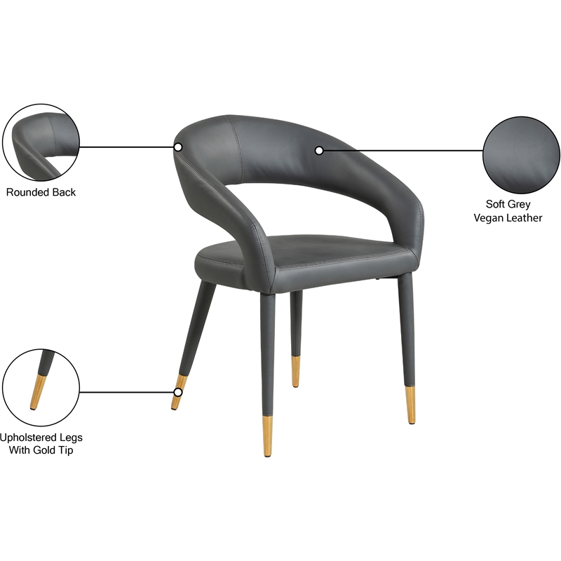 Meridian Furniture Destiny Grey Vegan Leather Dining Chair