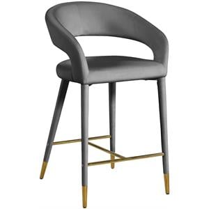 Meridian Furniture Destiny Grey Velvet Stool