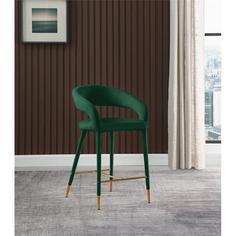 Meridian Furniture Destiny Green Velvet Stool