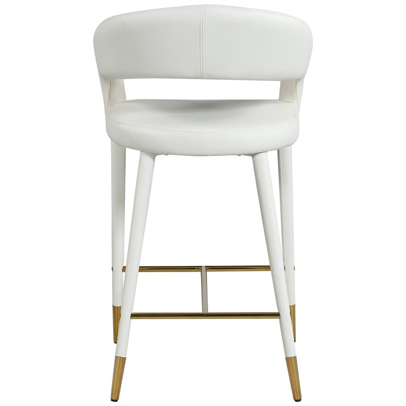Meridian Furniture Destiny Off White Cream Vegan Leather Stool