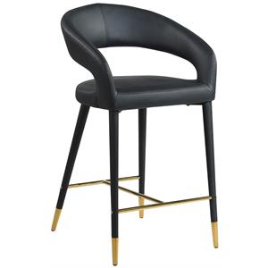 Meridian Furniture Destiny Black Vegan Leather Stool