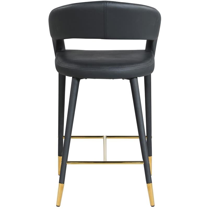 Meridian Furniture Destiny Black Vegan Leather Stool