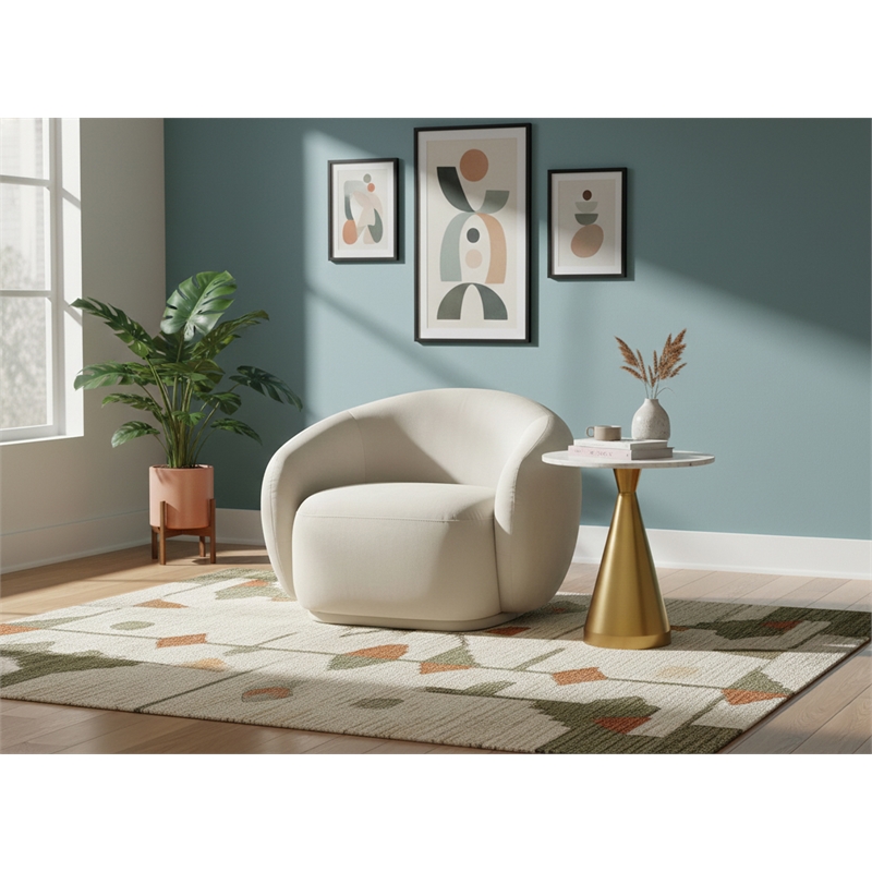 Meridian Furniture Emery White Marble End Table