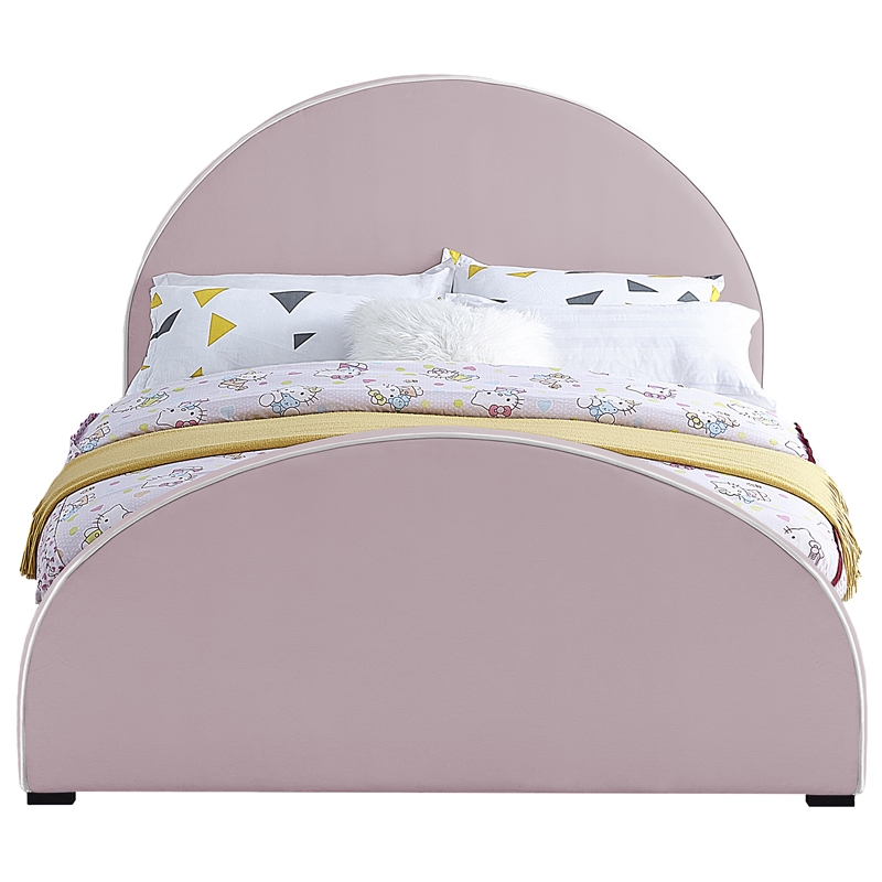 Meridian Furniture Brody Pink Velvet Queen Bed