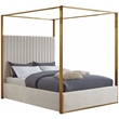 Meridian Furniture Jones Cream Velvet King Bed