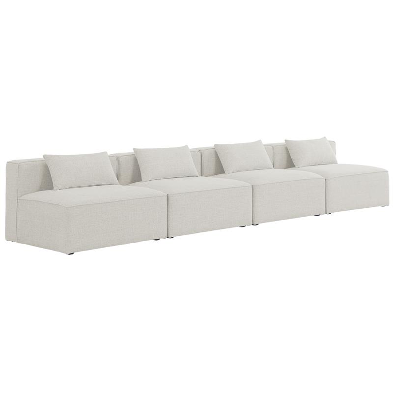 Meridian Furniture Cube Cream Durable Linen Modular Sofa