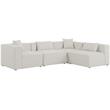 Meridian Furniture Cube Cream Durable Linen Modular Sectional