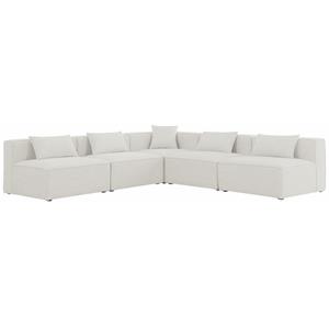 Meridian Furniture Cube Cream Durable Linen Modular Sectional