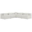Meridian Furniture Cube Cream Durable Linen Modular Sectional