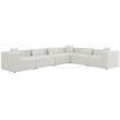 Meridian Furniture Cube Cream Durable Linen Modular Sectional