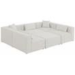 Meridian Furniture Cube Cream Durable Linen Modular Sectional