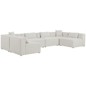 Meridian Furniture Cube Cream Durable Linen Modular Sectional