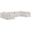 Meridian Furniture Cube Cream Durable Linen Modular Sectional