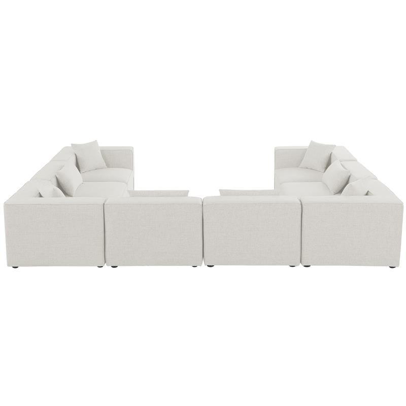 Meridian Furniture Cube Cream Durable Linen Modular Sectional