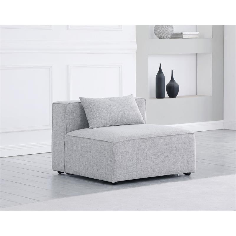 Meridian Furniture Cube Grey Durable Linen Modular Component