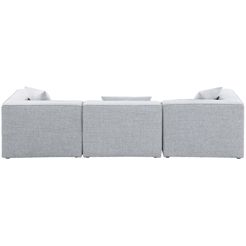 Meridian Furniture Cube Grey Durable Linen Modular Sofa