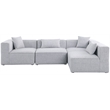 Meridian Furniture Cube Grey Durable Linen Modular Sectional