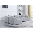 Meridian Furniture Cube Grey Durable Linen Modular Sectional