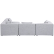 Meridian Furniture Cube Grey Durable Linen Modular Sectional