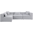Meridian Furniture Cube Grey Durable Linen Modular Sectional