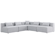 Meridian Furniture Cube Grey Durable Linen Modular Sectional