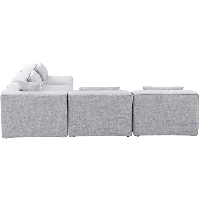 Meridian Furniture Cube Grey Durable Linen Modular Sectional