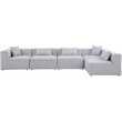 Meridian Furniture Cube Grey Durable Linen Modular Sectional