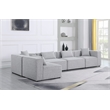 Meridian Furniture Cube Grey Durable Linen Modular Sectional