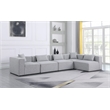 Meridian Furniture Cube Grey Durable Linen Modular Sectional