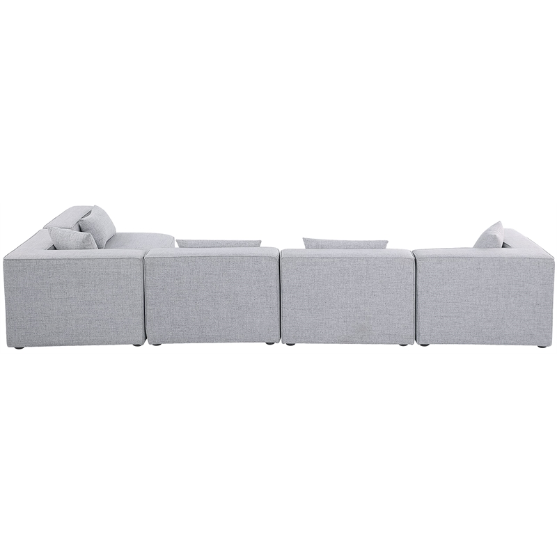 Meridian Furniture Cube Grey Durable Linen Modular Sectional