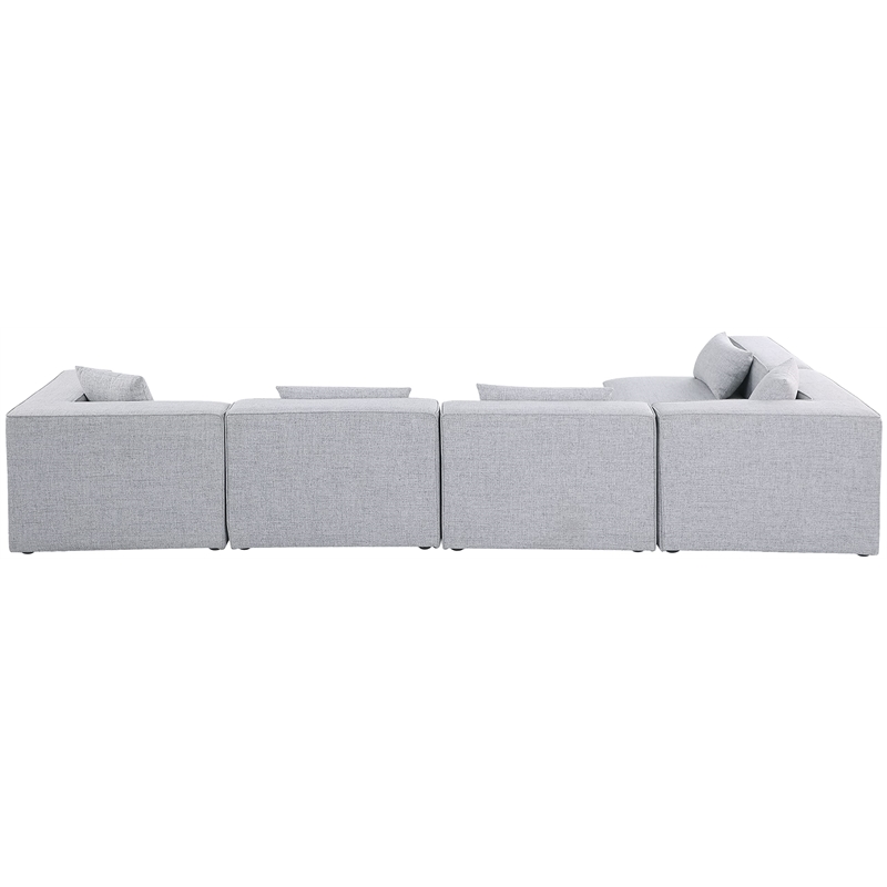 Meridian Furniture Cube Grey Durable Linen Modular Sectional