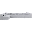 Meridian Furniture Cube Grey Durable Linen Modular Sectional