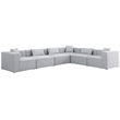 Meridian Furniture Cube Grey Durable Linen Modular Sectional