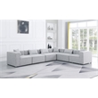 Meridian Furniture Cube Grey Durable Linen Modular Sectional